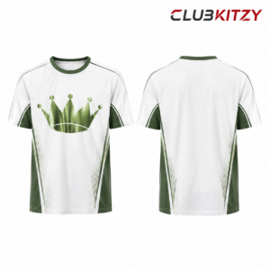 White and Green Soccer Jersey Shirt